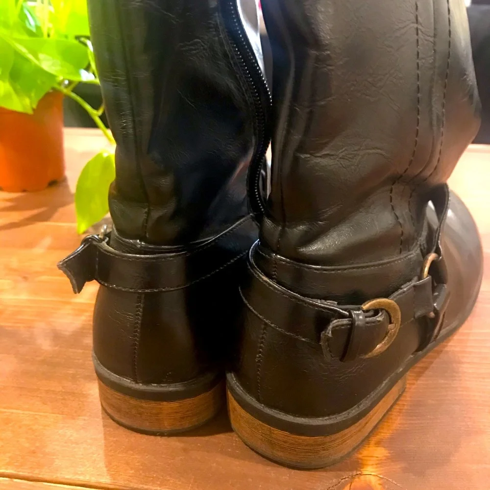 Vintage Faux Leather Riding Boots - Picture 4 of 8